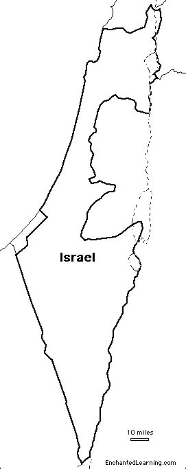 Outline Map Israel - EnchantedLearning.com