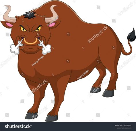 Angry Bull Cartoon On White Background Stock Vector (Royalty Free) 2149018561 | Shutterstock