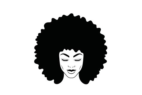 African American Woman Silhouette Afro Portrait Vecto - vrogue.co