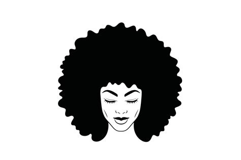 African American Woman Silhouette Afro Portrait Vecto - vrogue.co