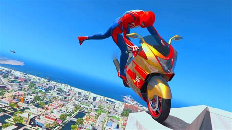 GTA 5 Spiderman Motorcycle Fails/Ragdolls (Euphoria/Physics Fails) Funny Moments 1 - YouTube