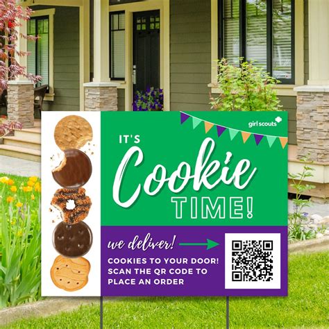 Girl Scout Cookies Yard Sign With QR Code 18X24 Printable - Etsy