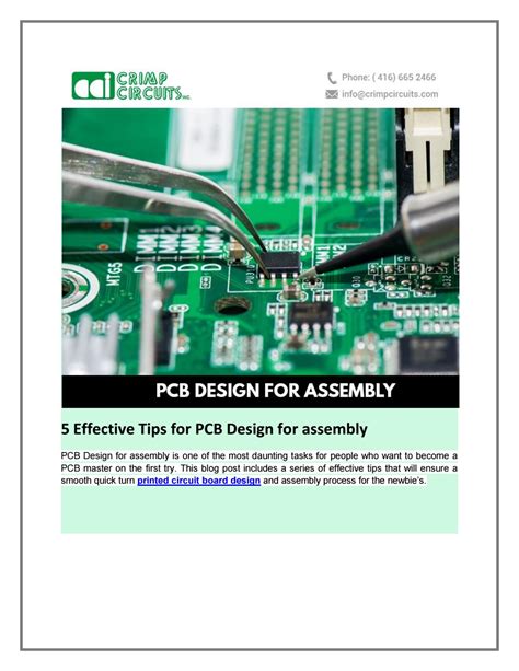 5 Effective Tips for PCB Design for assembly by crimpcircuits - Issuu