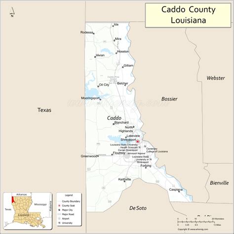 Map of Caddo Parish, Louisiana - Thong Thai Real