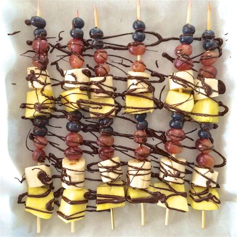 Frozen Chocolate Fruit Kabobs