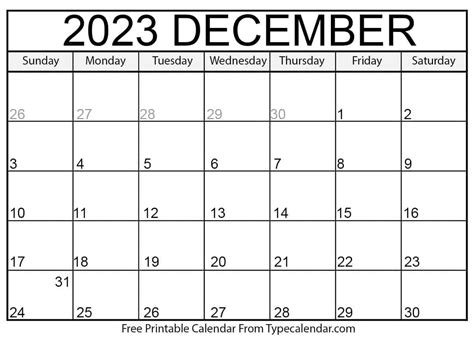 Free Printable December 2023 Calendars - Download