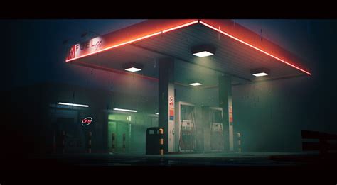 ArtStation - Gas station Re-Lighting, Guillaume Deschamps-Michel ...