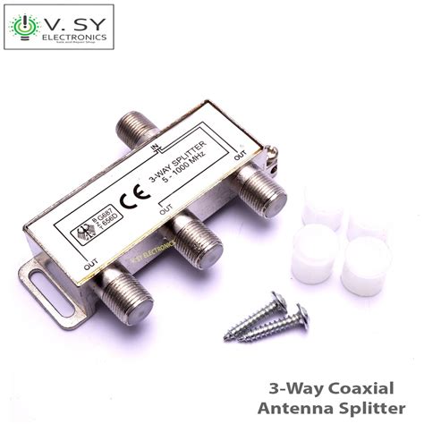 Heavy Duty 3 Way Signal Satellite Splitter TV Antenna RF Coaxial Cable ...