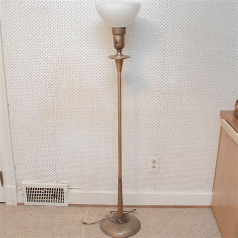 Vintage Brass Torchiere Floor Lamp | EBTH