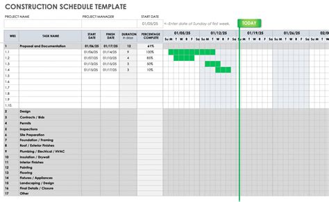 Construction Schedule Template Google Sheets