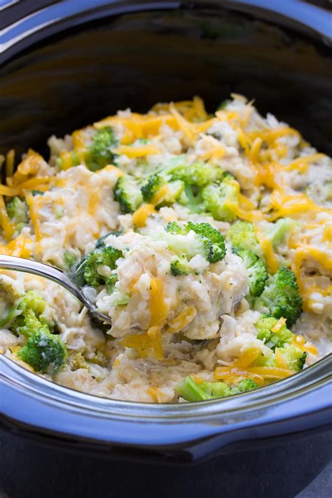 Slow Cooker Chicken, Broccoli and Rice Casserole - Kristine's Kitchen