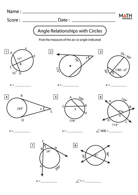 20++ Angles In A Circle Worksheet – Worksheets Decoomo