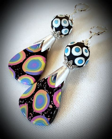 Contemporary Polymer Clay Earring Charms Accented with in 2020 | Clay earrings, Polymer clay ...