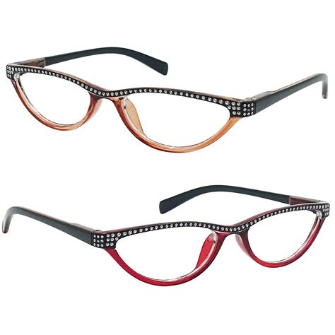 Small Cat Eye Reading Glasses 4 Color Choice Rhinestone Readers | eBay