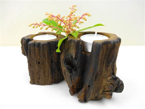 Candle Holder Wooden Candle Holders Centerpiece Rustic