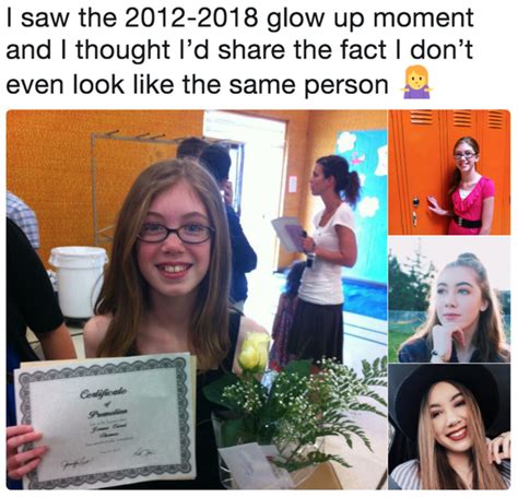 I saw the 2012-2018 glow up moment and I thought I’d share the fact I don’t even look like the ...