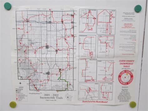 2001 2002 Clark County Snowmobile Trail Map Wisconsin | eBay