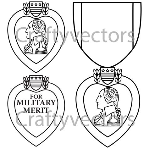 Purple Heart Medal Vector File | Etsy