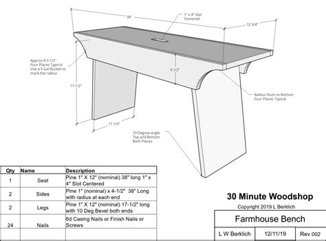 Easy To Build Farmhouse Bench With Plans - 30 Minute Woodshop