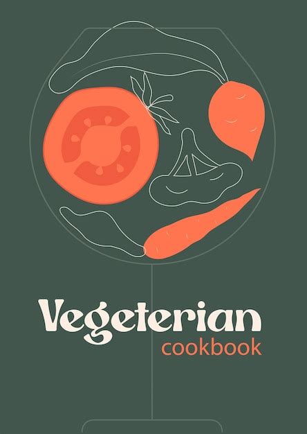 Premium Vector | Vegetarian food poster, book cover