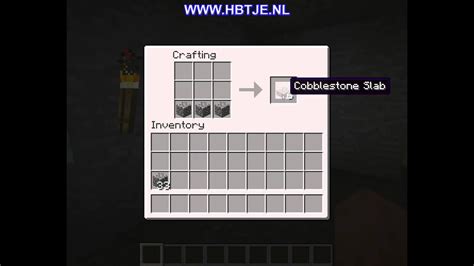 How to create cobblestone slab in minecraft - YouTube