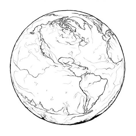 Download Educational Black and White Earth Drawing Coloring pages ...