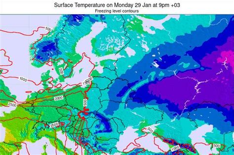 Lithuania Surface Temperature on Tuesday 03 Aug at 3am MSK