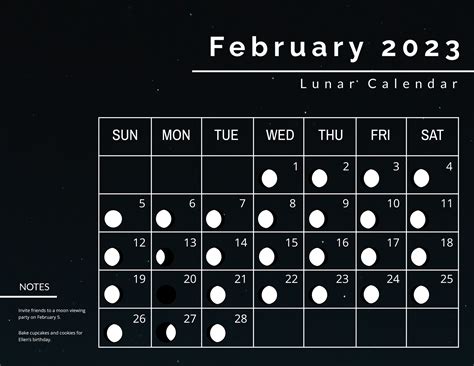 Lunar Calendar January 2023 in PSD, Illustrator, Word - Download ...