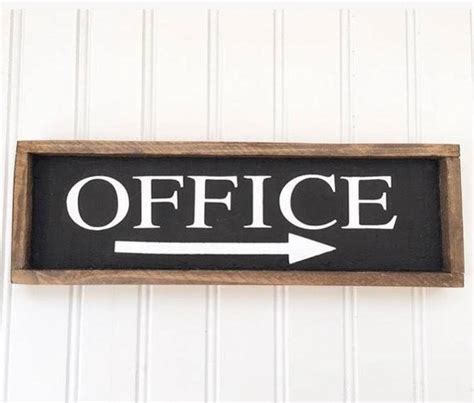 Wooden Office Sign With Arrow - Etsy