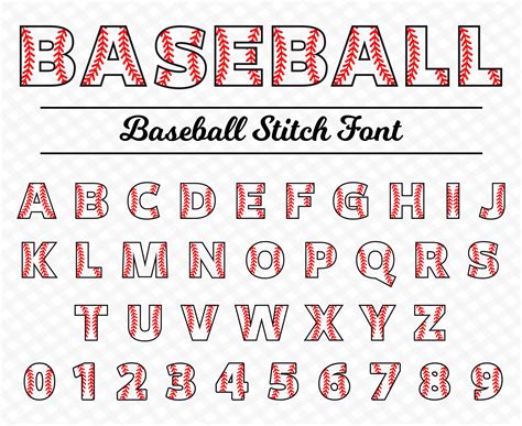 BASEBALL FONT SVG, Sport Alphabet Svg, Font Svg, Baseball