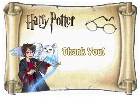 Harry Potter Thank you Cards – Birthday Printable Harry Potter Colors ...