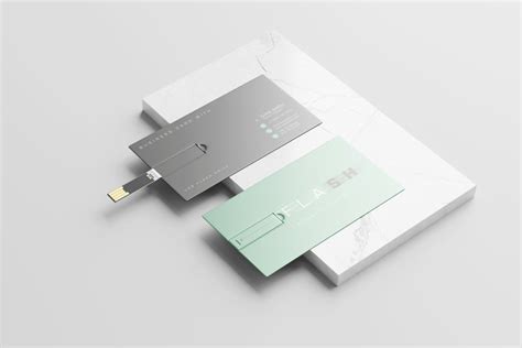 USB Flash Drive Business Card Mockup 7425762