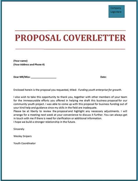 Proposal Cover Letter