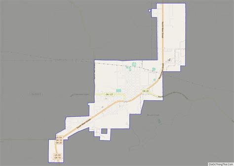 Map of Jay city, Oklahoma