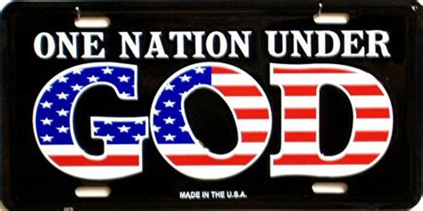 ONE NATION UNDER GOD METAL LICENSE PLATE - Old Time Signs