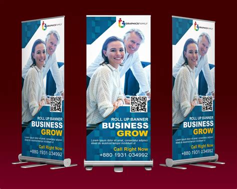 Modern Business Roll Up Banner Design Template Free psd – GraphicsFamily