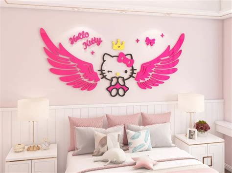 3D Acrylic Hello Kitty Wall Decoration Sticker for Baby Room - Etsy