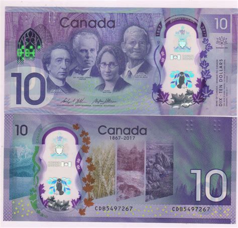 Canada - 10 $ 2017 commemorative issue polymer unc currency note - KB ...