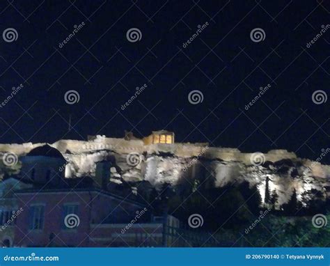 Acropolis Athens. Greece. Night.Panorama of Athens with Acropolis Hill, Greece. Famous Old ...