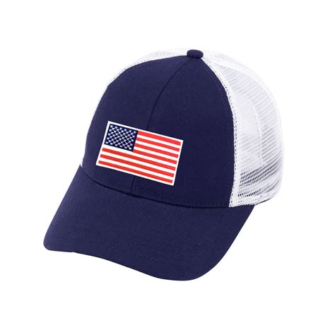 American Flag Navy Trucker Hat