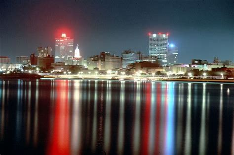 Memphis skyline at night. | My childhood hometown..Memphis, TN | Pint…