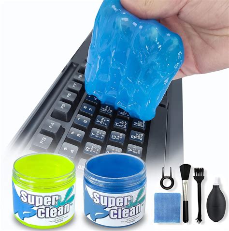 2 Pack Keyboard Cleaner, Dust Cleaning Gel with 5 Keyboard Cleaning Kit ...