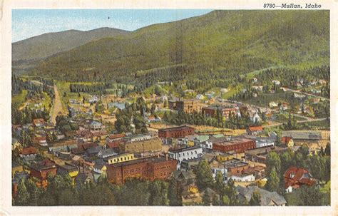 Mullan Idaho Birds-Eye View Over Town's Buildings Antique Postcard V15717 - Mary L. Martin Ltd ...