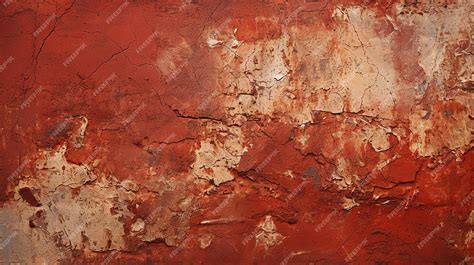 Premium AI Image | Red Plaster Wall Texture
