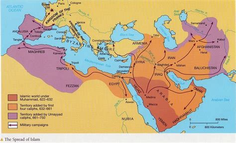 Spread of Islam: Dark orange, followed by light orange, then purple. | Maps | Pinterest | Light ...
