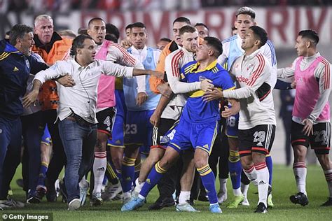 River Plate vs Boca Juniors Superclasico ends in HUGE brawl with six ...