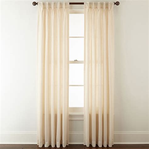 JCPenney Home™ Bayview Pinch-Pleat/Back-Tab Semi-Sheer Curtain Panel - JCPenney