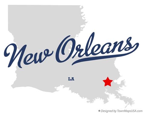 Map of New Orleans, LA, Louisiana