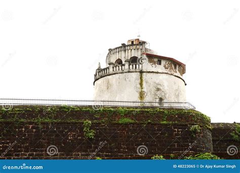 A Glimpse of Aguada Fort Lighthouse Stock Image - Image of building ...