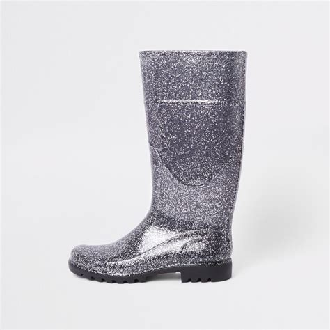 Silver glitter wellie boots | Wellies boots, Boot shoes women, Boots